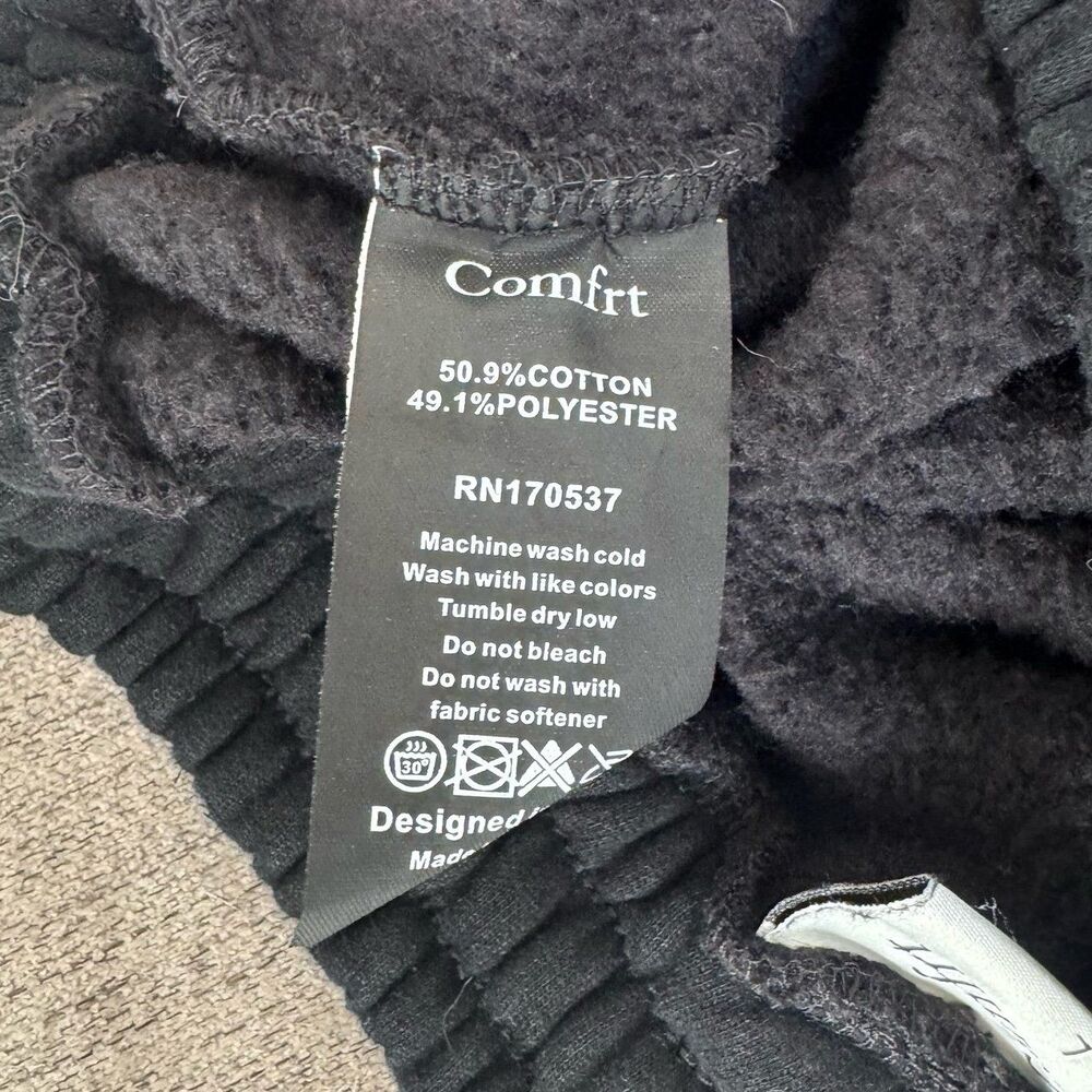 Comfrt Tranquil Jogger Oversized Sweatpants in Obsidian Black Size Large - Picture 9 of 12